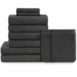 Blumtal Premium Frottier Handtücher Set 10 teilig 100% Baumwolle - Oeko-TEX zert. Anthrazit 🛁