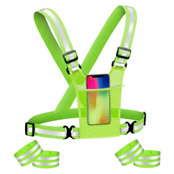 Adiwo Reflektierende Sicherheitsweste Set & Elastische Reflektierende Armbands