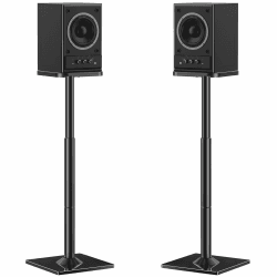 ELIVED Universal Lautsprecherständer 🎵 Höhenverstellbar bis 95cm 🎶 1 Paar, Schwarz