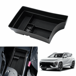 🚗 KOLOME Mittelkonsole Aufbewahrungsbox Kompatibel für Kona SX2 2024 SE SEL 2024 (Manuelle Schaltgetriebe) 🚗