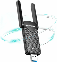 🚀📲🌈📶⚙🌟 WONLINK WLAN Stick für PC, AX1800 WLAN 6 Adapter USB 3.0 Dual Band mit 2 High Gain Antenna