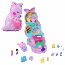 Polly Pocket Mama und Joey Känguru Tasche - 2-in-1-Spielset 🦘🎒