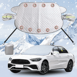 🚗 Frontscheibenabdeckung Auto Winter 🌬️ Windschutzscheiben Autoabdeckung Frostschutz mit Magnet Spiegelabdeckungen und Elastische Gurthaken