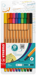 🌈🖊️ STABILO Fineliner - Punkt 88 - 10er Pack - Standardfarben 🌟