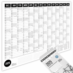 📅 Heaven+paper Jahresplaner 2025 A1 Wandkalender 2025 groß (+ 80x60cm) gefaltet Kalender 2025 Wandplaner