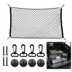 🚗 BEELUKY Gepäcknetz Auto Kofferraumnetz 110x60cm 🧳 Hochelastisches Gepäcknetz 220x120cm 🚀 Kofferraum Netz mit 4 Haken 🛠️ Auto Organizer