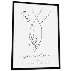 Personalisiertes Paarbild mit Namen und Datum 🎁🖼️