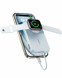VEGER Power Bank Mini 20W PD, Powerbank 10000mAh mit integriertem USB-C und Apple Kabel