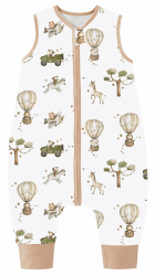 Chilsuessy Baby Schlafsack Sommer mit Füßen 0.5 Tog 100% Baumwolle Kinder Sommerschlafsack für Jungen und Mädchen, A - Heißluftballon, 80cm/Baby Höhe 90-100cm 🌞🛌