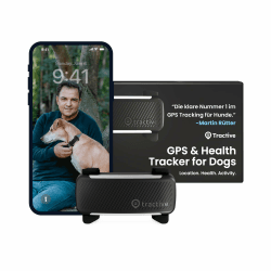 Tractive GPS Tracker Hund | 2025 Edition 🐶🌍🔒 | Live-Ortung | Weglaufalarm | Aktivitätstracking | Gesundheitswarnungen | Bellverhalten | Empfohlen von Martin Rütter (Schwarz)