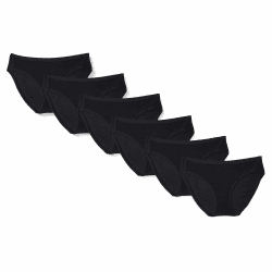 Amazon Essentials Damen Bikinihose aus Baumwolle 🩴 6 Schwarz 46 - Übergröße