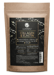 Luondu® Collagen Pulver mit Elastin, Hyaluronsäure & Vitamin C 🌟 - 500g