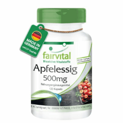 Fairvital | Apfelessig Kapseln - 120 Kapseln - 500mg Apfelessig pro Kapsel -VEGAN - HOCHDOSIERT 🍏💊🌿