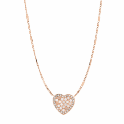 Angebot: Fossil Damenkette Val Mosaic Heart in roségoldfarben 💖