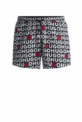 🌊🩳 HUGO Herren Tortuga Logo-Druck-Badeshorts mit Tunnelzug Schwarz001 M 🩳🌊