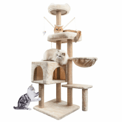 🐱🌟 Katzen Kratzbaum 145 cm - Kletterturm mit Sisal umwickelt 🌟🐱
