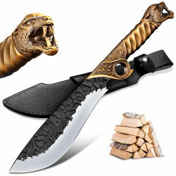 Purple Dragon Outdoor Messer Großes - 5mm Klingenrücken, Survival Messer aus Manganstahl 🐉🔪