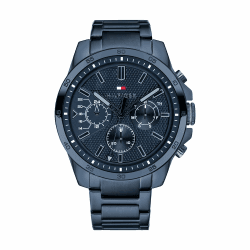 Tommy Hilfiger Herrenuhr 48mm - Blaues Edelstahlarmband ⌚💙