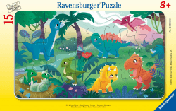🦕 Ravensburger Kinderpuzzle Die kleinen Dinos - 15 Teile Rahmenpuzzle