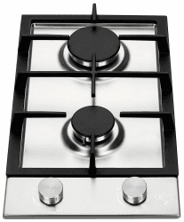 K&H® Domino 2 Zonen Edelstahl Gaskochfeld 30cm Erdgas Autark Eingebaut 2Z-KHSS 🌟🔥