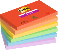 📝🌟 Post-it Super Sticky Notes Playful Collection - Packung mit 6 Blöcken