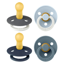 🌈 BIBS Colour Schnuller 4er-Pack, BPA-frei | Dunkel Leuchtende Kirschform Nippel | Hergestellt in Dänemark