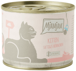 🐱 MjAMjAM Premium Nassfutter für Katzen 🐾 Kitten saftiges Hühnchen mit Lachsöl, 6er Pack (6 x 200 g)