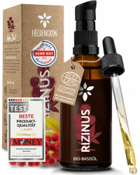Heldengrün® BIO Rizinusöl Haare [💚 100% NATURREIN] - Castor Oil