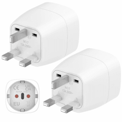 Adapter England Deutschland Stecker, Reiseadapter UK - 2 Stück 🌍🔌🔋