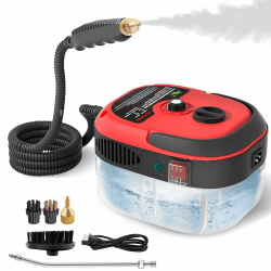 🌟2500W Tragbarer Dampfreiniger Handgerät mit 6 Geschwindigkeiten und 3 Bürstenköpfen