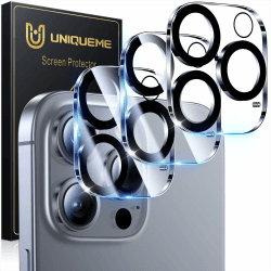 📸 UniqueMe iPhone 16 Pro/16 Pro Max Kameraschutz - Ultra-Klar 9H Härte Kameraschutz [3 Stück]
