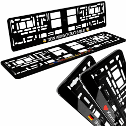 Bl4ckPrint - Personalisierter Kennzeichenhalter mit Wunschtext und Emojis