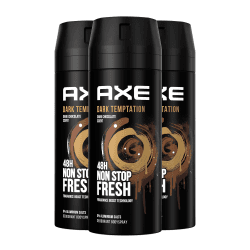 🍫 Axe Dark Temptation Deospray ohne Aluminium | 3 X 150ml