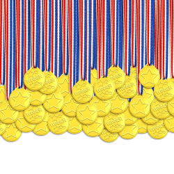 🏅 Anjing Medaillen für Kinder - 100 Stück Gewinner Goldmedaillen für Kindergeburtstag Party! 🎉