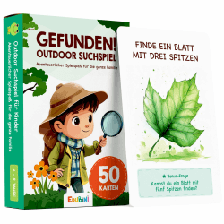 🌟 GEFUNDEN! Outdoor Suchspiel für Kinder ab 4 Jahren - [50 Karten] - Outdoor Spiele für Draußen 🌳🔍