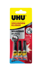 🔥 UHU Sekundenkleber blitzschnell MINIS gel 3x1g - Deal des Tages! 🔥