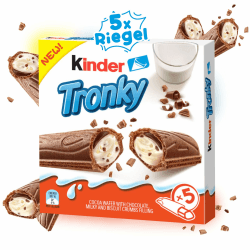 Kinder Tronky Packung (90g) XXL Sparbundle 🍫🍪 - 5x Riegel je Packung, Extreme Leckere Crispy Creme mit Milch Schokolade und Keks!