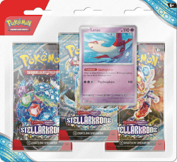 Pokémon-Sammelkartenspiel: 3er-Pack-Blister Karmesin & Purpur – Stellarkrone: Latias