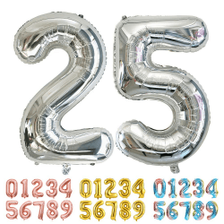 Ponmoo Luftballons Zahlen 25/52 Silber 🎈🔢
