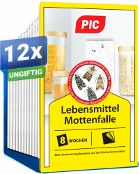 🦟🪲🍽 PIC Lebensmittelmotten Falle - 12 Lebensmittelmottenfallen - Mottenfalle mit Pheromon