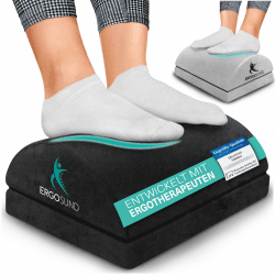 🌟 ERGOSUND Fußstütze Schreibtisch [TESTSIEGER] Premium Schaumstoffkern 🌟