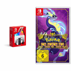🎮 Nintendo Switch-Konsole (OLED-Modell) Weiß + Pokémon Purpur 🦄