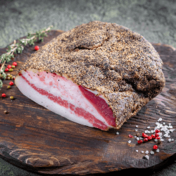 🥓🇮🇹 WURSTBARON® Guanciale Fettbacke mit Pfeffer 0,5 kg - Spezialität aus Italien! 🇮🇹🥓