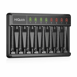 🔋🔌 HiQuick Akku Ladegerät für AA AAA Batterien - 8-Ladeplatz mit LED Anzeige