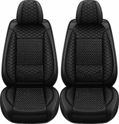 😎🚗 WANGIRL Sitzbezug Auto Vordersitze 2 Stück - Atmungsaktiver Eisseiden-Autositzbezüge PU Leder Universal Set