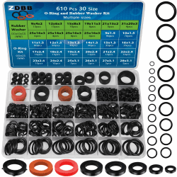 ZDBB 7 Größe Wasserschlauch Dichtung und 20 Größe O-Ring-Sortiment Kit 610 Stück Nitril Unterlegscheiben Set
