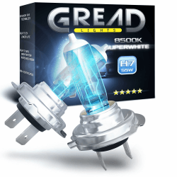 Gread - H7 Lampe Auto H7 12V 55W - super-weiß - Frontscheinwerfer 8500k E-Prüfzeichen eintragungsfrei - Xenon Optik - 2 Stück 🚘💡