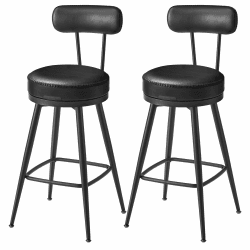 VASAGLE EKHO Kollektion - 360° drehbarer Barhocker, 2er Set, Hocker mit Rückenlehne 🪑