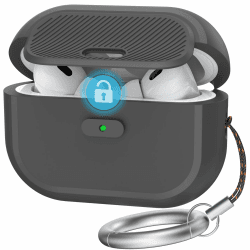 TRONWIN AirPods Pro 2 Hülle 🎧 Sicherheitsverschluss 🛡️ Silikon Case mit Karabiner