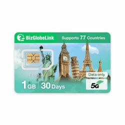 EIOTCLUB Prepaid SIM für Reisen, BizGlobeLink SIM-Karte Internationale Nutzung in 77+ Ländern 🌐